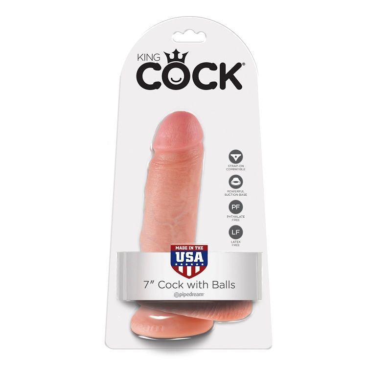 KING COCK 7 CARNE DE DILDO COM BOLAS 178 CM