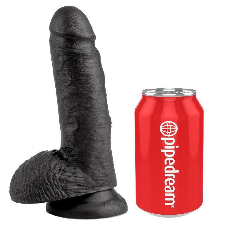 KING COCK 7 DILDO PRETO COM BOLAS 178 CM