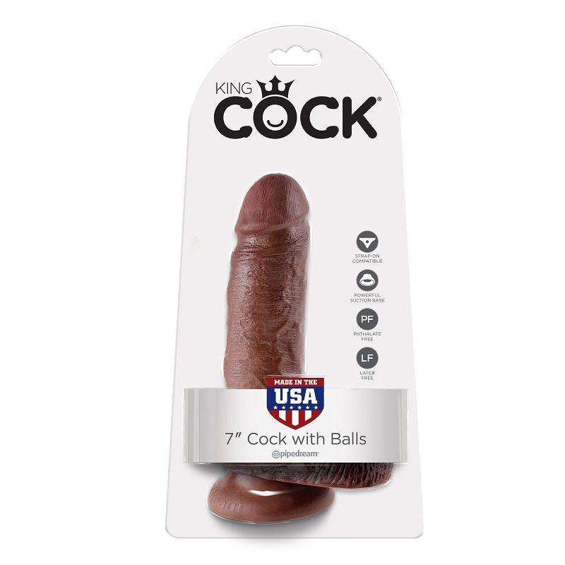 KING COCK 7 DILDO CASTANHO COM BOLAS 178 CM