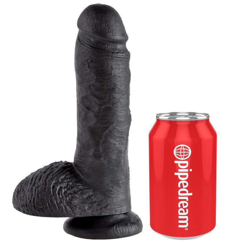 KING COCK 8 DILDO PRETO COM BOLAS 203 CM