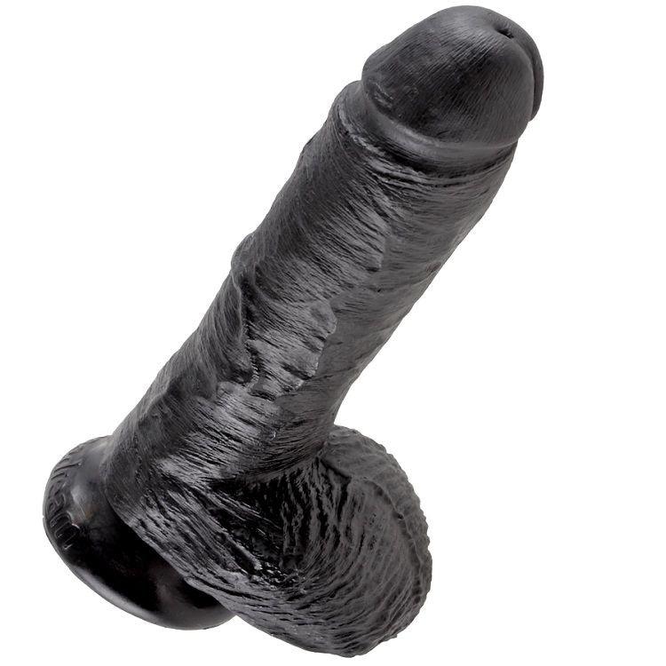 KING COCK 8 DILDO PRETO COM BOLAS 203 CM