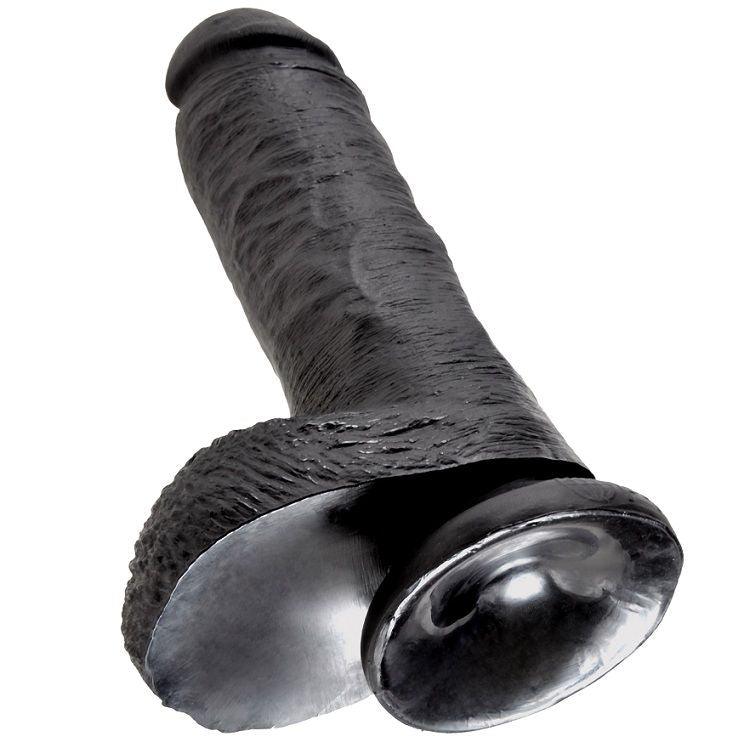 KING COCK 8 DILDO PRETO COM BOLAS 203 CM