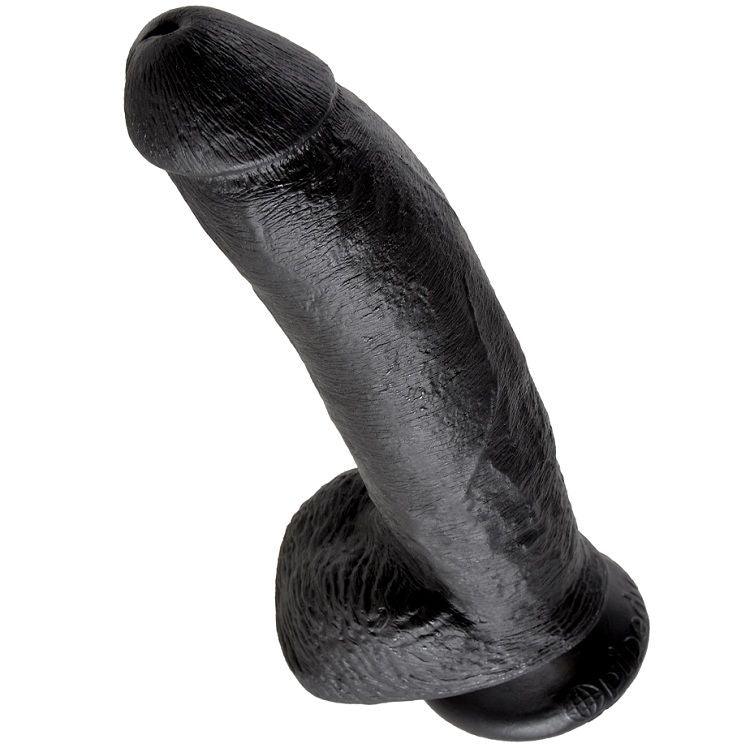 KING COCK 9 DILDO PRETO COM BOLAS 229 CM