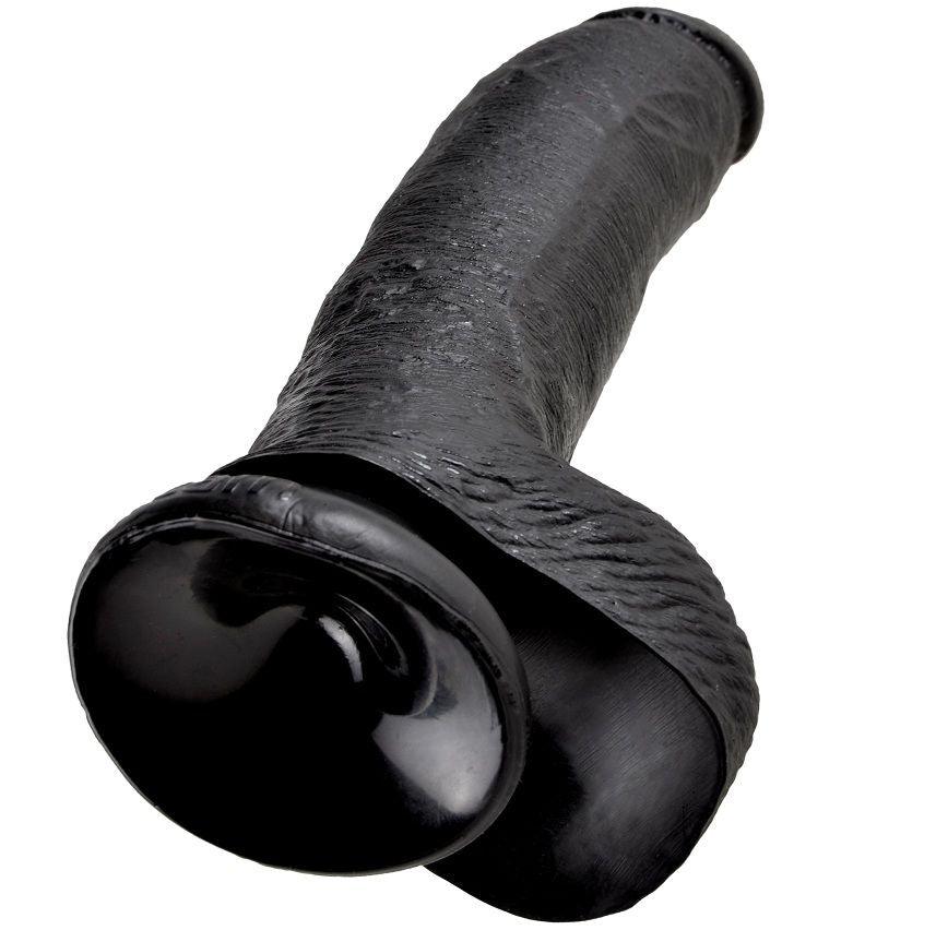 KING COCK 9 DILDO PRETO COM BOLAS 229 CM