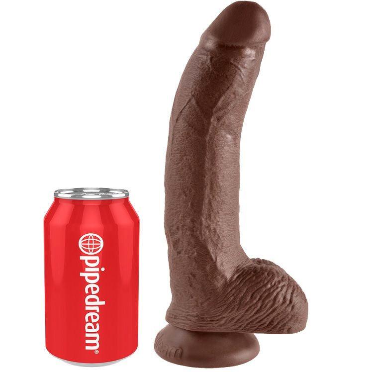 KING COCK 9 DILDO CASTANHO COM BOLAS 229 CM