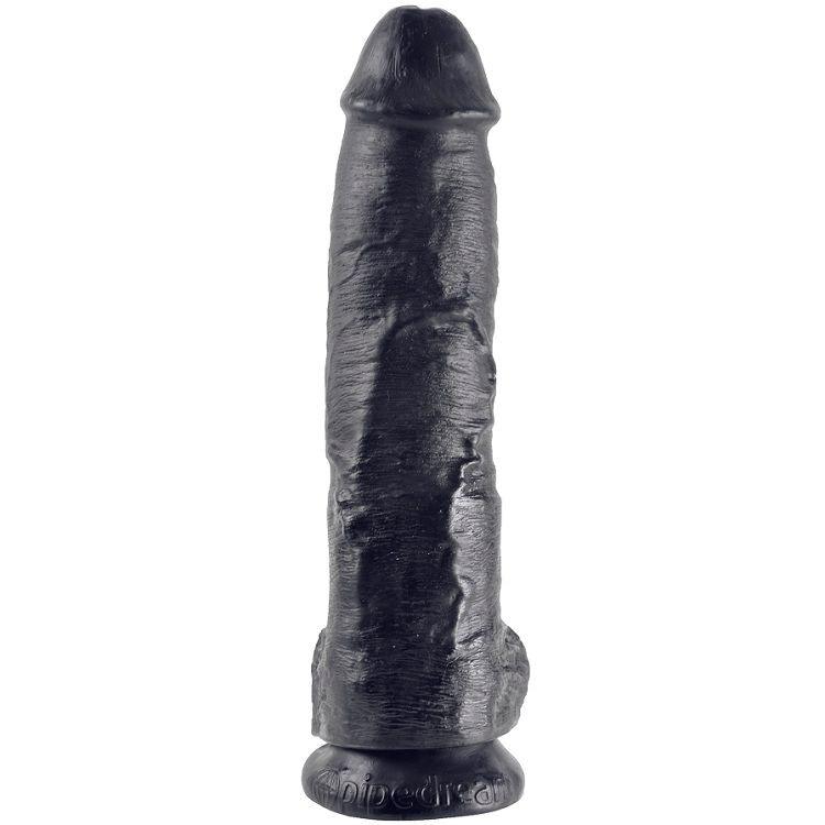 KING COCK 10 DILDO PRETO COM BOLAS 254 CM