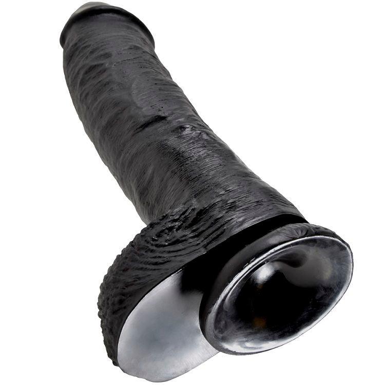 KING COCK 10 DILDO PRETO COM BOLAS 254 CM