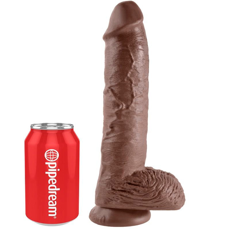 KING COCK 10 DILDO CASTANHO COM BOLAS 254 CM