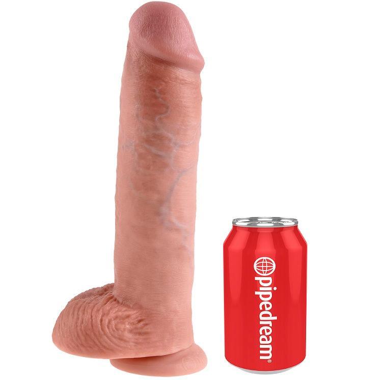 KING COCK 11 CARNE DE DILDO COM BOLAS 28 CM