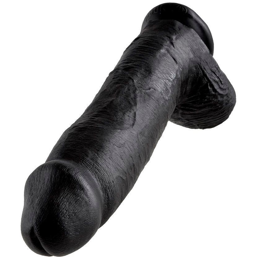 KING COCK 12 DILDO PRETO COM BOLAS 3048 CM