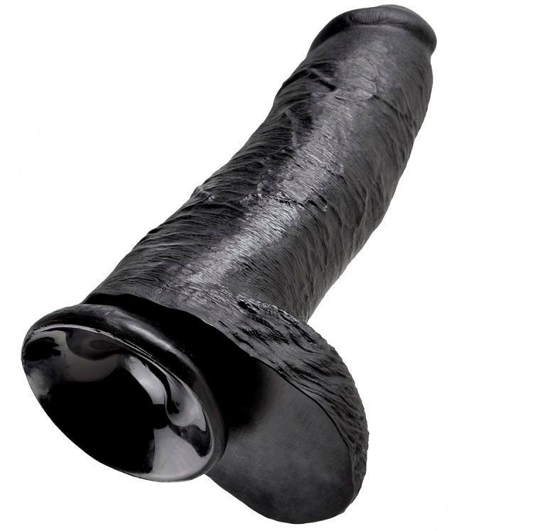 KING COCK 12 DILDO PRETO COM BOLAS 3048 CM