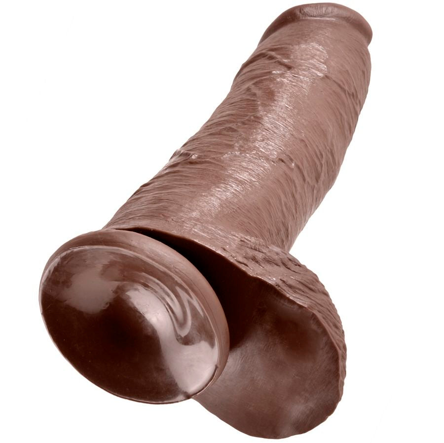 KING COCK 12 DILDO CASTANHO COM BOLAS 3048 CM