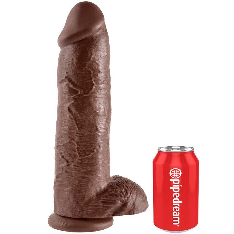 KING COCK 12 DILDO CASTANHO COM BOLAS 3048 CM