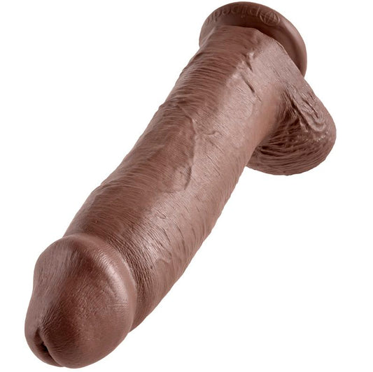 KING COCK 12 DILDO CASTANHO COM BOLAS 3048 CM