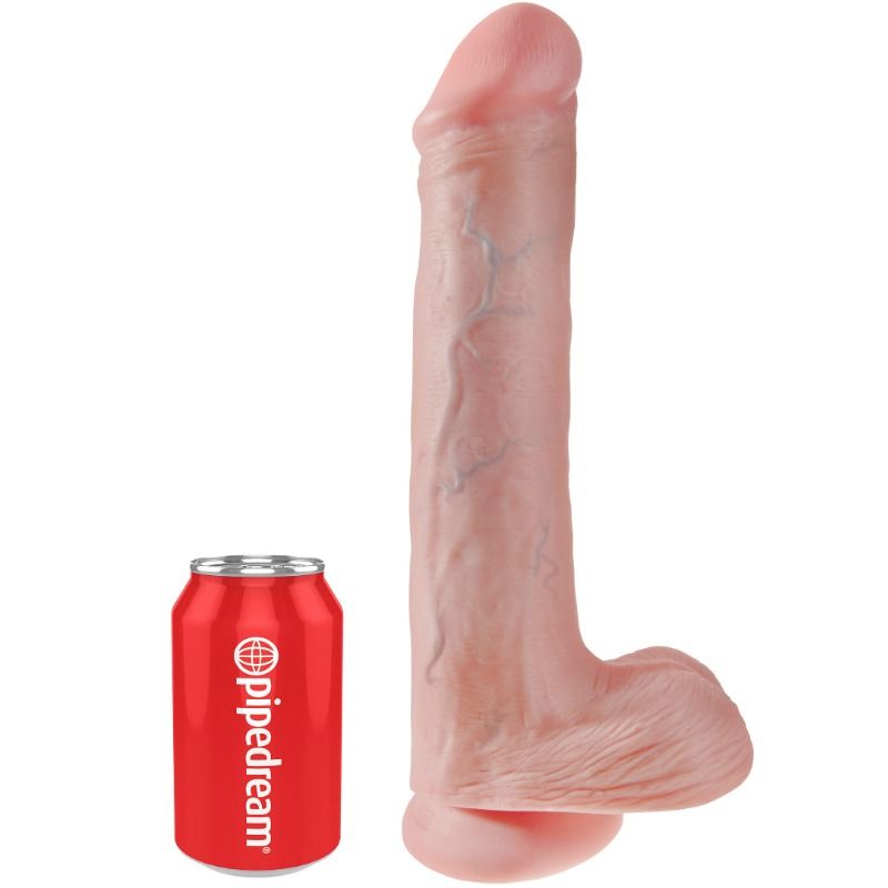 KING COCK DILDO COM BOLAS 33 CM CARNE