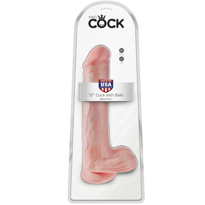 KING COCK DILDO COM BOLAS 33 CM CARNE