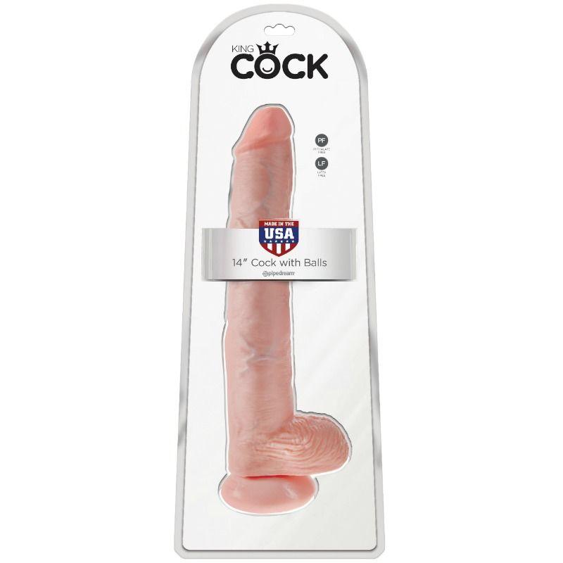 KING COCK DILDO COM BOLAS 356 CM CARNE