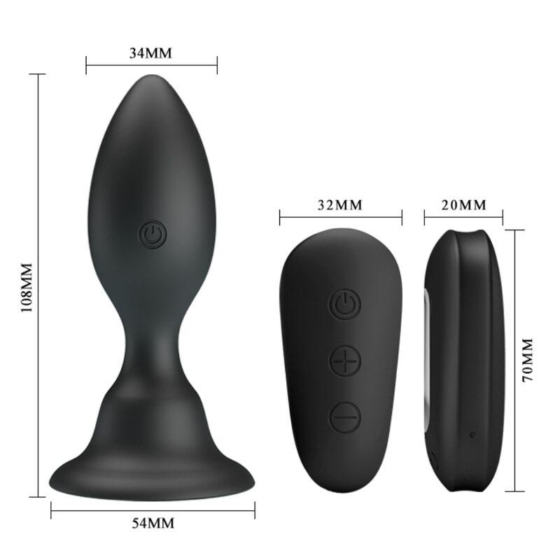 MR PLAY PLUG ANAL COM CONTROLE REMOTO VIBRAO PRETO