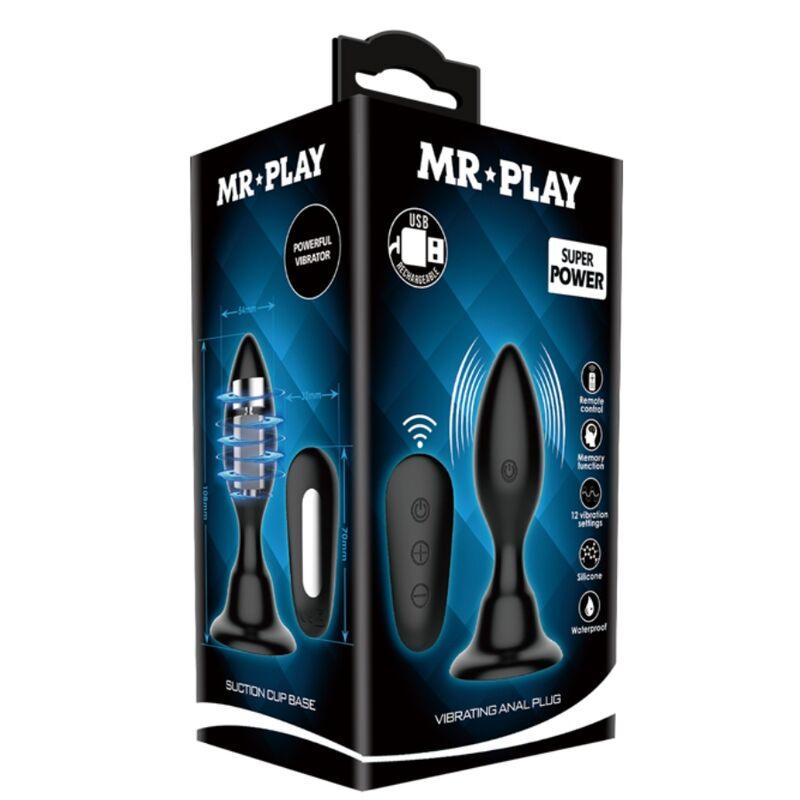 MR PLAY PLUG ANAL COM CONTROLE REMOTO VIBRAO PRETO