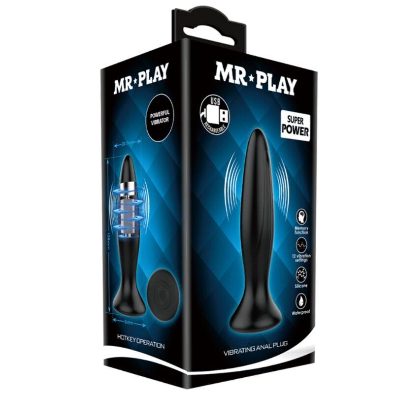 MR PLAY PLUG ANAL VIBRADOR PRETO RECARREGVEL