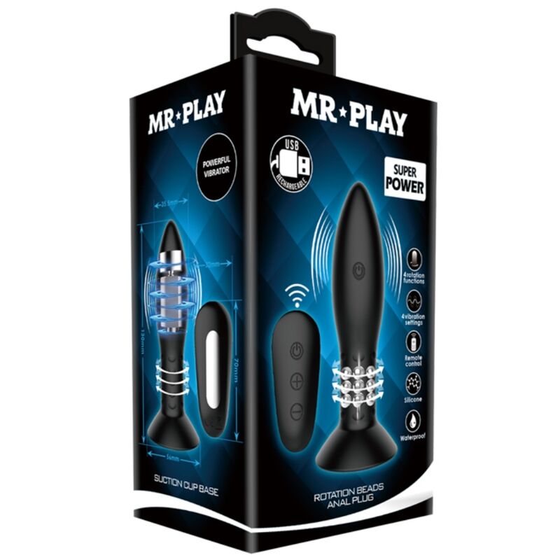 MR PLAY PLUG COM CONTROLE REMOTO DE BOLAS ROTATIVAS PRETAS