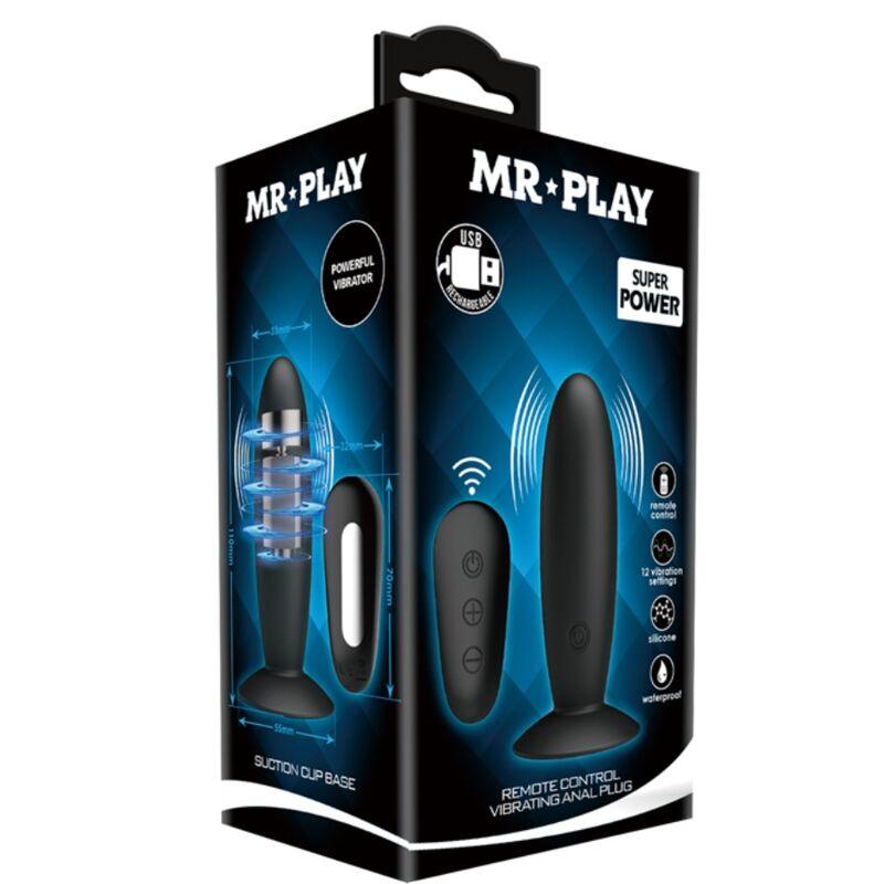 MR PLAY PLUG ANAL COM CONTROLE REMOTO VIBRAO PRETO