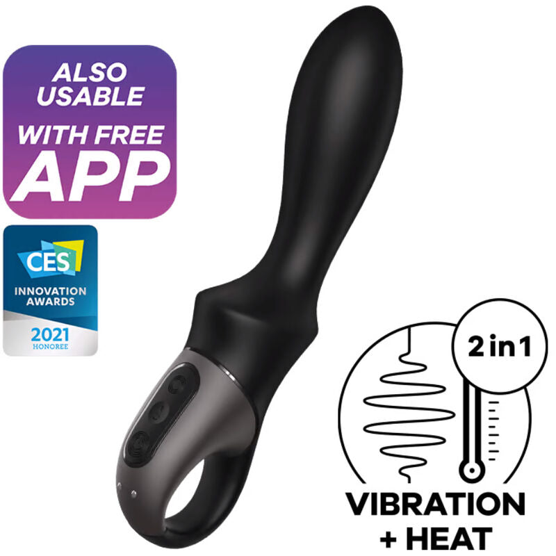 SATISFYER APLICATIVO VIBRADOR ANAL HEAT CLIMAX PRETO