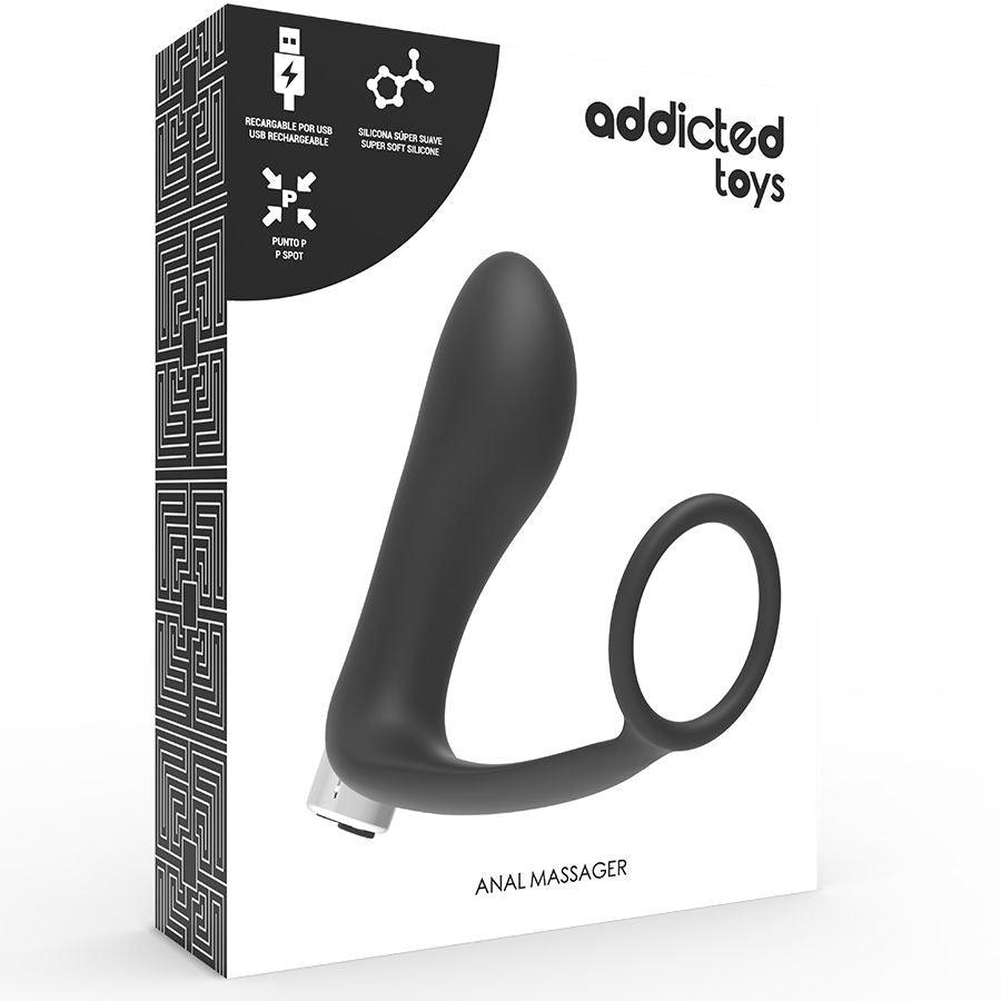 ADDICTED TOYS VIBRADOR PROSTTICO VIBRADOR RECARREGVEL MODELO 1 PRETO