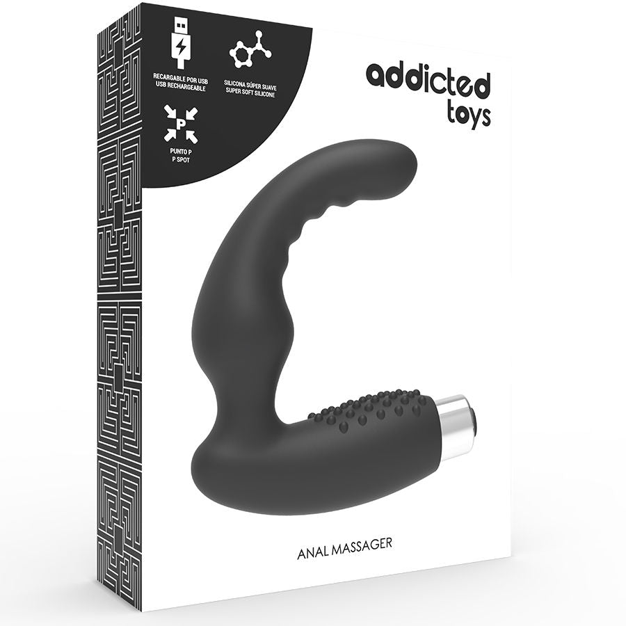 ADDICTED TOYS VIBRADOR PROSTTICO VIBRADOR RECARREGVEL MODELO 2 PRETO