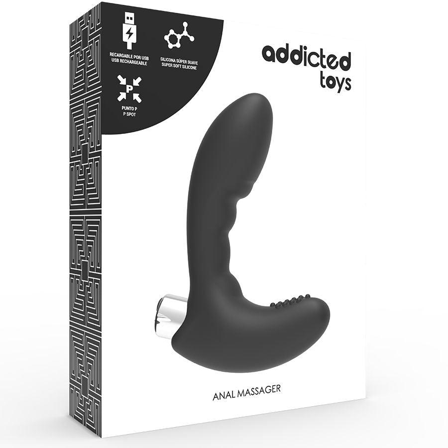 ADDICTED TOYS VIBRADOR PROSTTICO VIBRADOR RECARREGVEL MODELO 4 PRETO