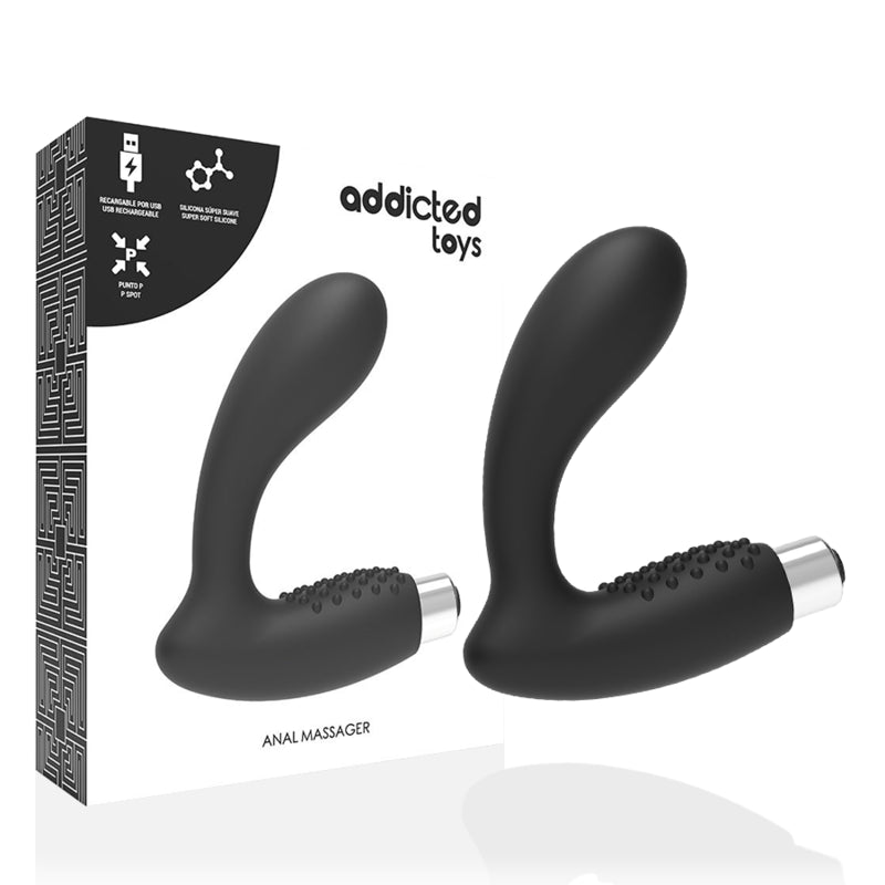 ADDICTED TOYS VIBRADOR PROSTTICO VIBRADOR RECARREGVEL MODELO 5 PRETO