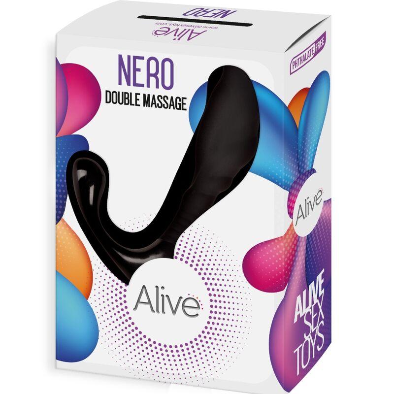 ALIVE NERO DUPLO MASSAGER ANAL E PROSTaTICO