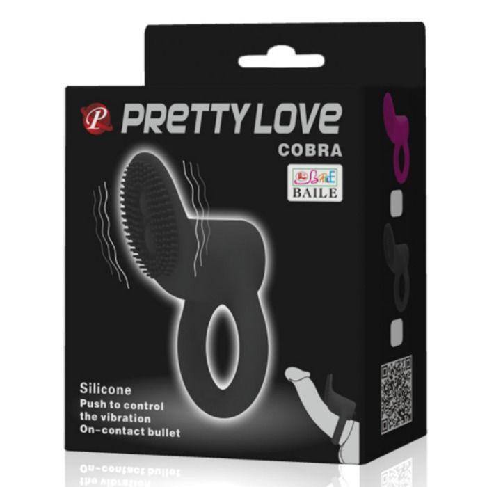 PRETTY LOVE ANEL VIBRADOR COBRA PRETO