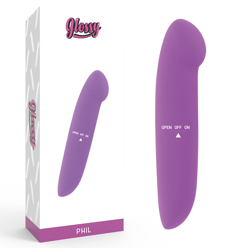 GLOSSY VIBRADOR PHIL ROXO