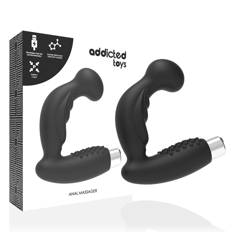 ADDICTED TOYS VIBRADOR PROSTTICO VIBRADOR RECARREGVEL MODELO 3 PRETO