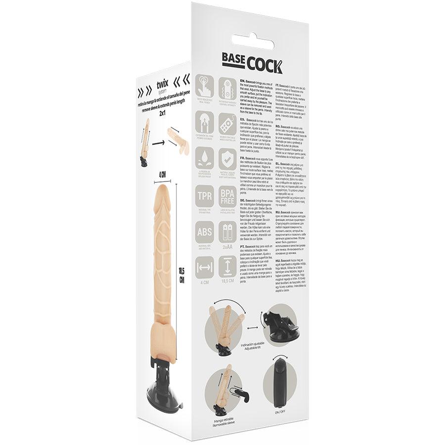 BASECOCK VIBRADOR DE CONTROLE REMOTO NATURAL REALISTA 185 CM