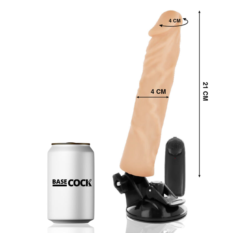 BASECOCK VIBRADOR REALiSTICO CONTROLE REMOTO NATURAL 21 CM