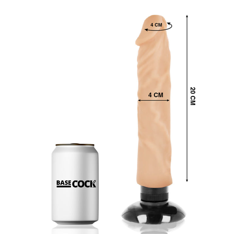 BASECOCK VIBRADOR REALiSTICO 2 1 NATURAL 20 CM