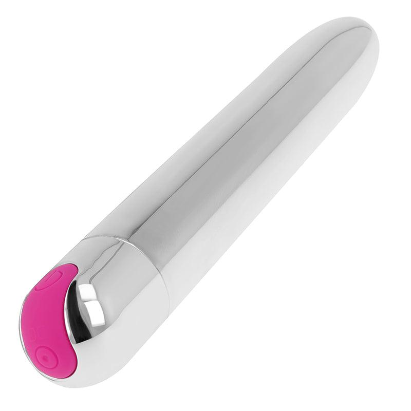 OHMAMA VIBRADOR PRATA RECARREGVEL 10 MODOS 185 CM