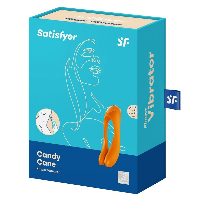 SATISFYER VIBRADOR DE DEDO CANDY CANE LARANJA