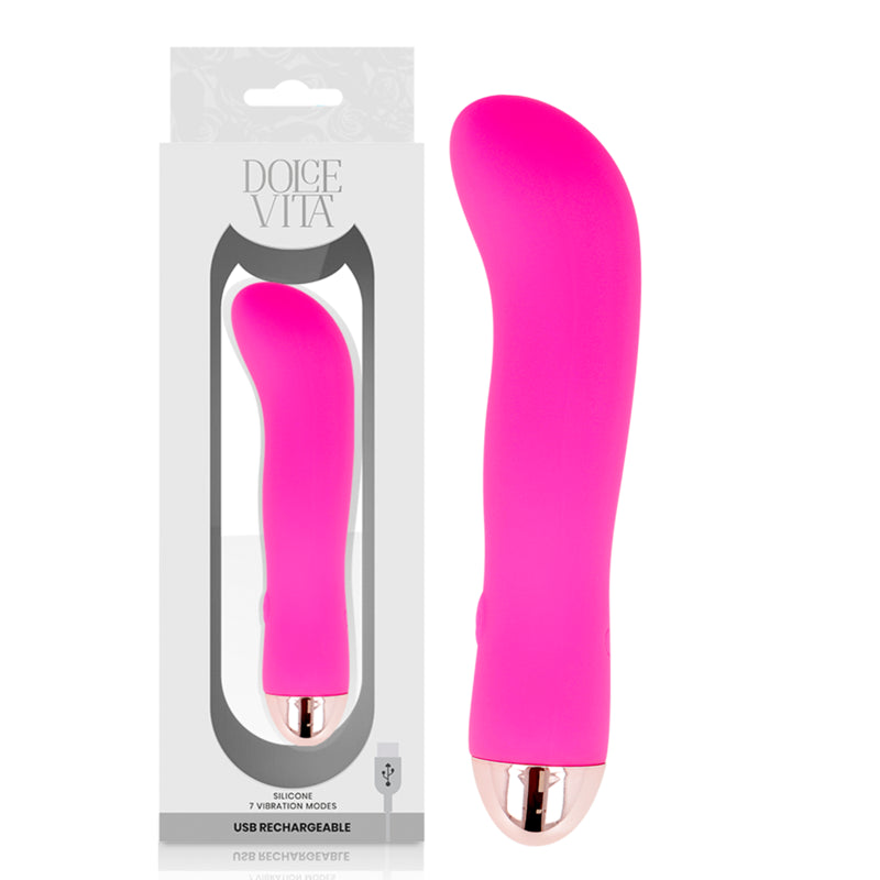 DOLCE VITA VIBRADOR RECARREGaVEL DUAS VELOCIDADES PINK 7