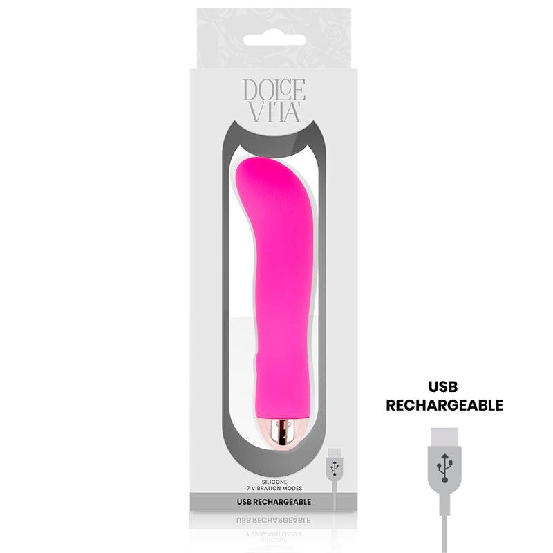 DOLCE VITA VIBRADOR RECARREGaVEL DUAS VELOCIDADES PINK 7