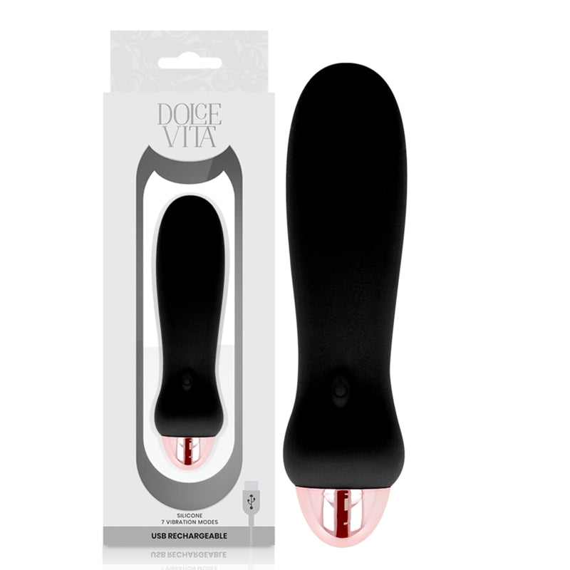 DOLCE VITA VIBRADOR RECARREGaVEL CINCO PRETO 7 VELOCIDADES