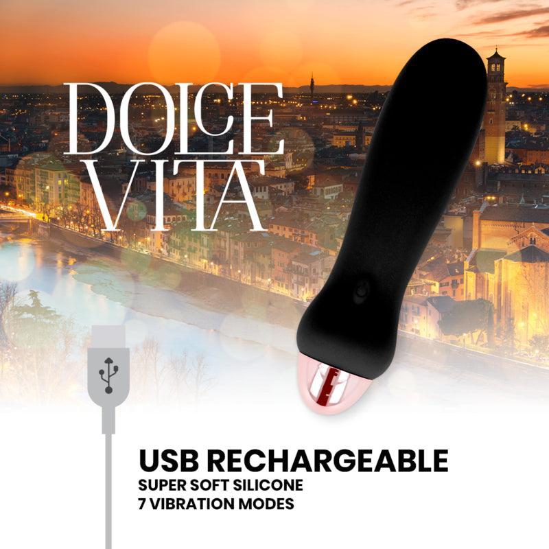 DOLCE VITA VIBRADOR RECARREGaVEL CINCO PRETO 7 VELOCIDADES