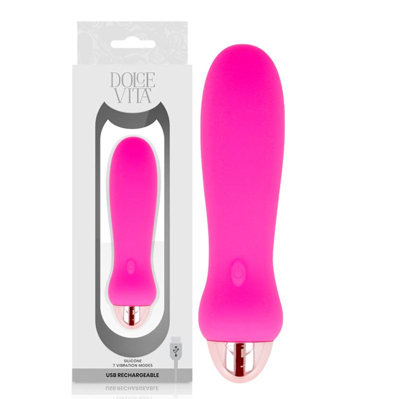 DOLCE VITA VIBRADOR RECARREGaVEL CINCO PINK 7 VELOCIDADES