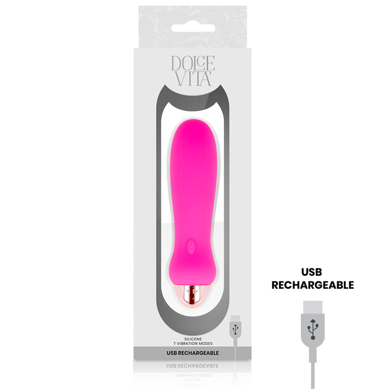 DOLCE VITA VIBRADOR RECARREGaVEL CINCO PINK 7 VELOCIDADES