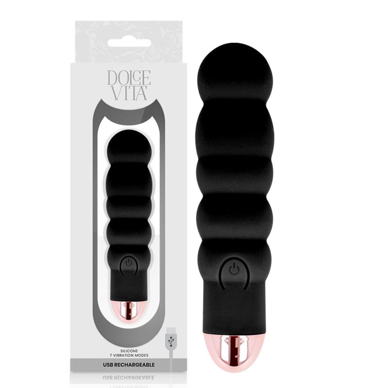 DOLCE VITA VIBRADOR RECARREGaVEL SEIS PRETO 7 VELOCIDADES