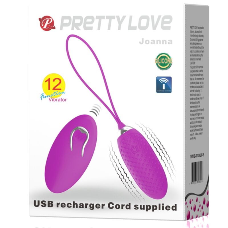 PRETTY LOVE JOANNA OVO VIBRAToRIO CONTROLE REMOTO 12 MODOS