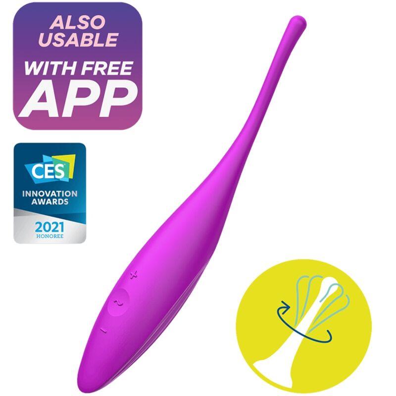 SATISFYER VIBRADOR TWIRLING JOY CLIT TIP FuCSIA