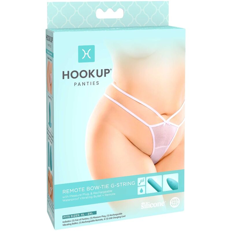 HOOK UP PANTIES REMOTE BOW TIE G STRING SIZE XL XXL